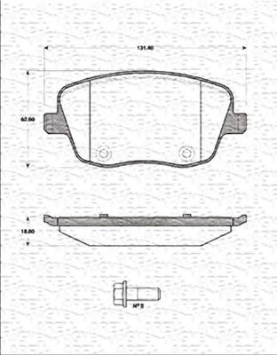MAGNETI MARELLI 363702161289 -  Комплект тормозных колодок, дисковый тормоз